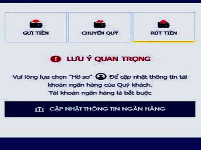 Lưu ý quan trọng khi rút tiền tại Mu88